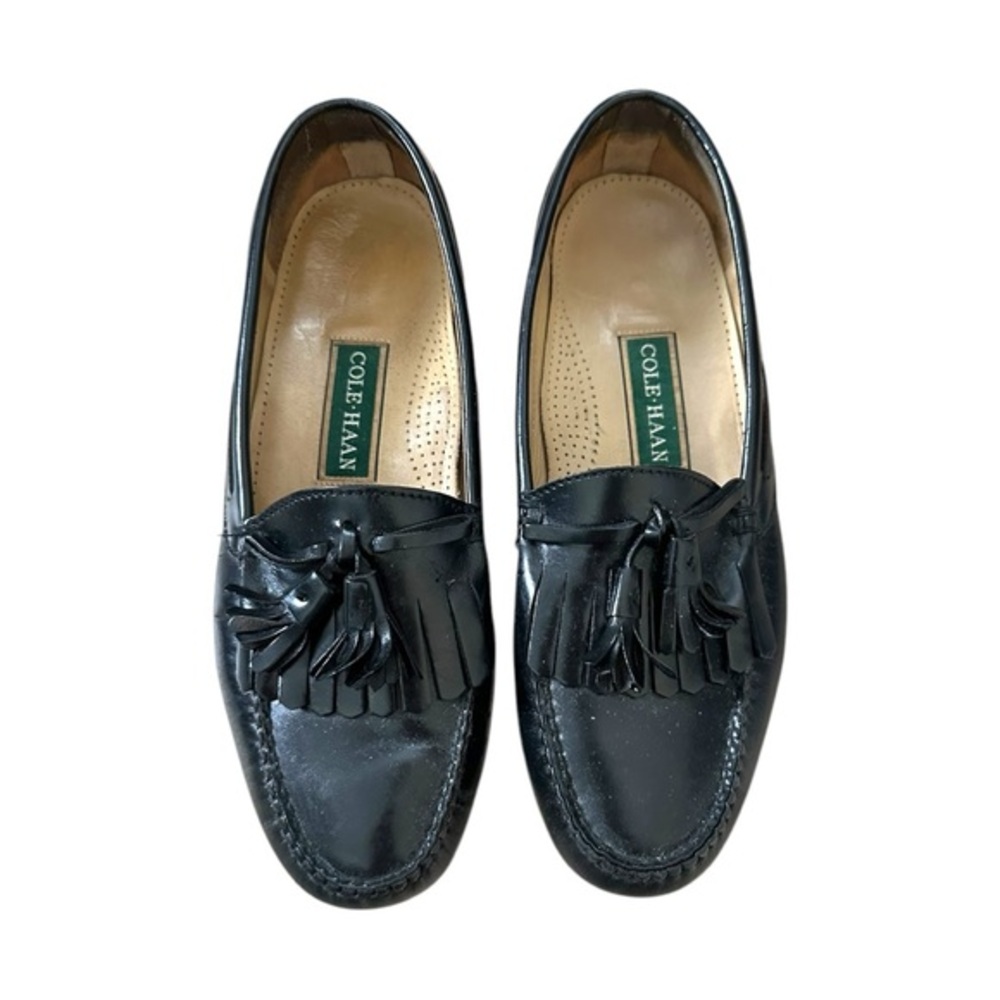 Cole Haan City Mens Loafers Tassel Black Leather Slip On Shoes Size 10 D